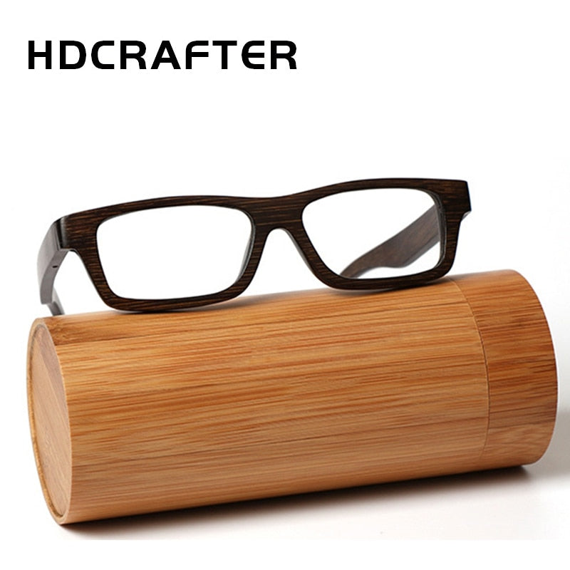 Hdcrafter Unisex Full Rim Square Bamboo Wood Frame Eyeglasses 56190 Full Rim Hdcrafter Eyeglasses   