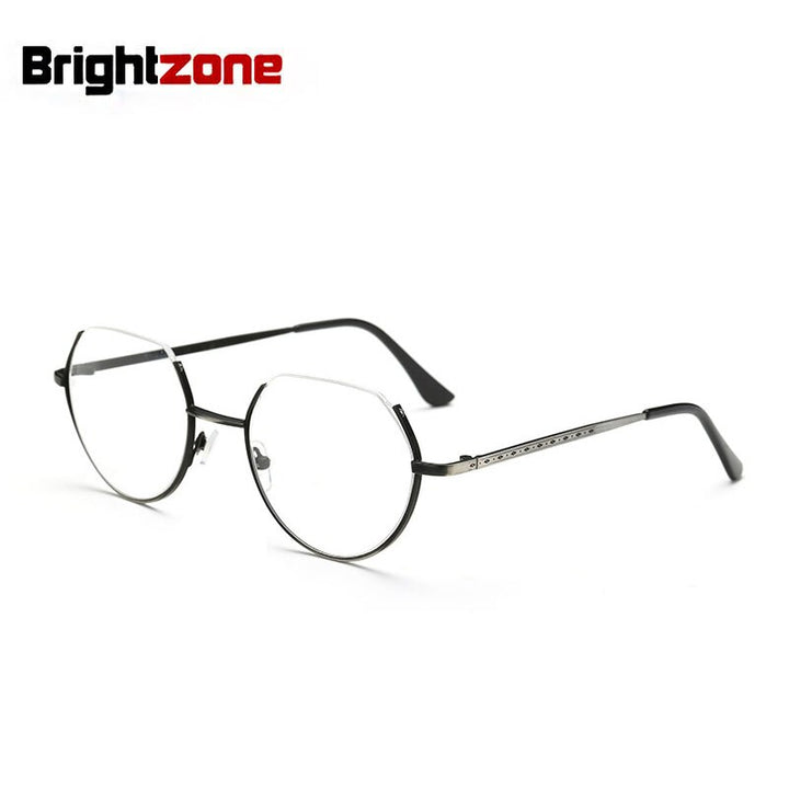 Unisex Eyeglasses Plastic Metal Frame Irregular 3221 Frame Brightzone Gray  