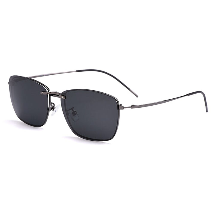Men's Eyeglasses Clip On Sunglasses Square Titanium Alloy S9335 Clip On Sunglasses Gmei Optical C2  