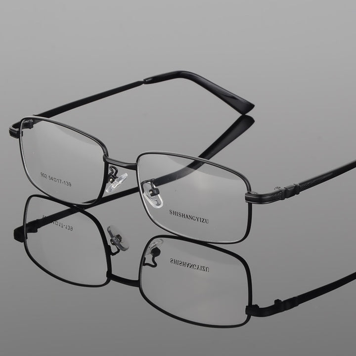 Men's Full Rim Eyeglasses Gold Plated Frame S902 Full Rim Bclear black  