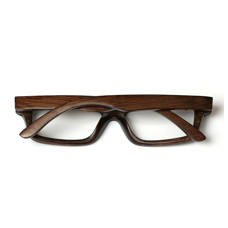 Hdcrafter Unisex Full Rim Square Bamboo Wood Frame Eyeglasses 56190 Full Rim Hdcrafter Eyeglasses   