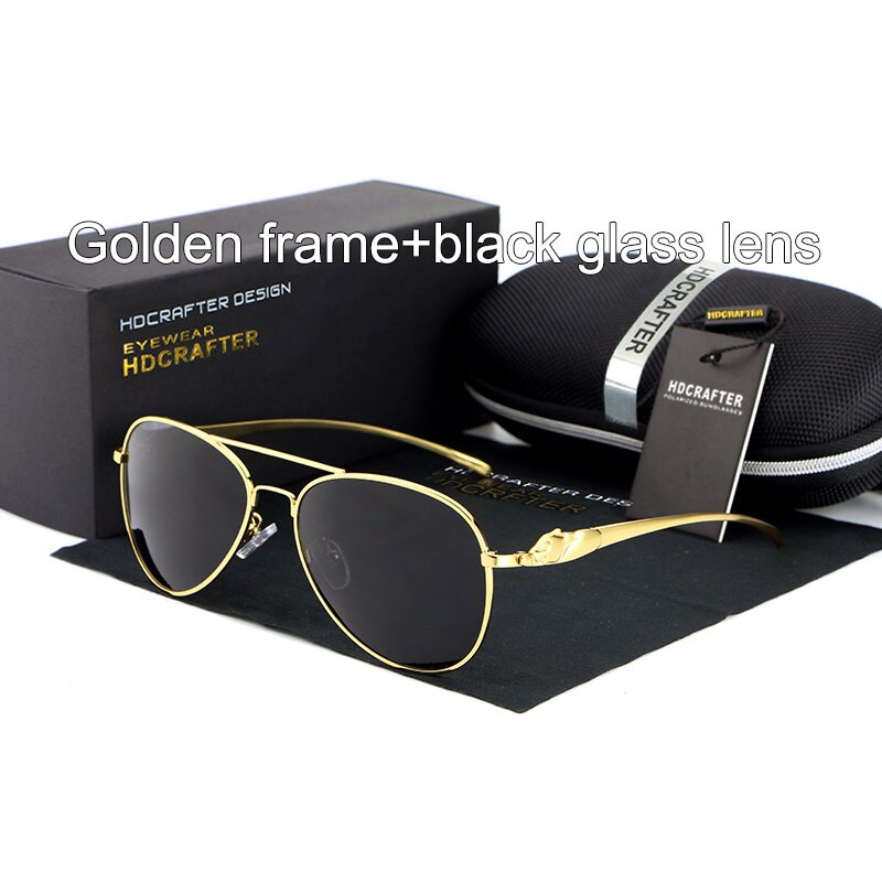 Hdcrafter Women's Full Rim Oval Double Bridge Alloy Frame Polarized Sunglasses L912 Sunglasses HdCrafter Sunglasses gold black  