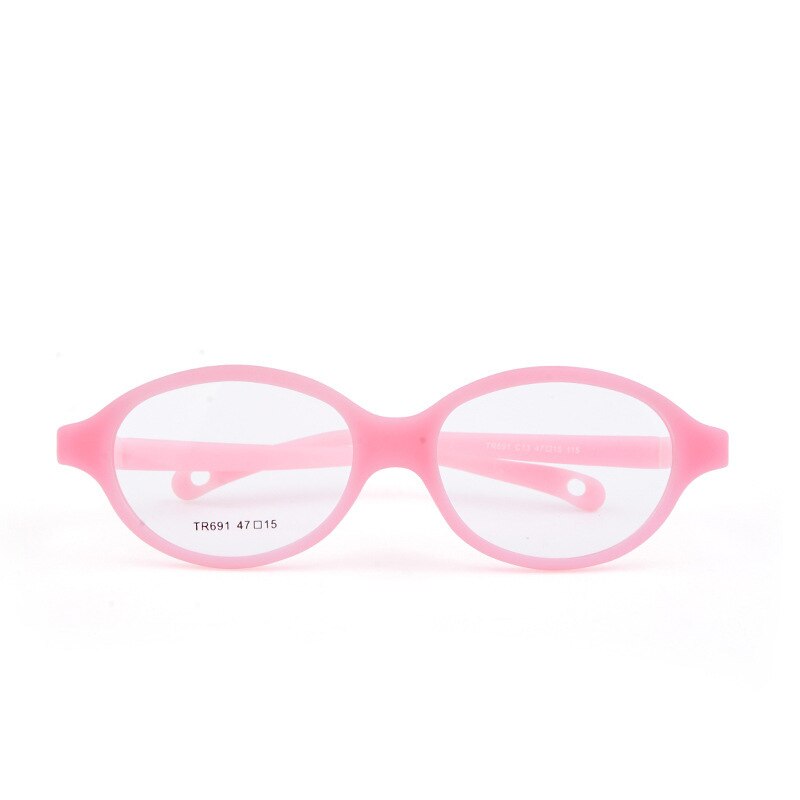 Unisex Round Full Frame Titanium Plastic Eyeglasses Frame Brightzone C13 Pink  