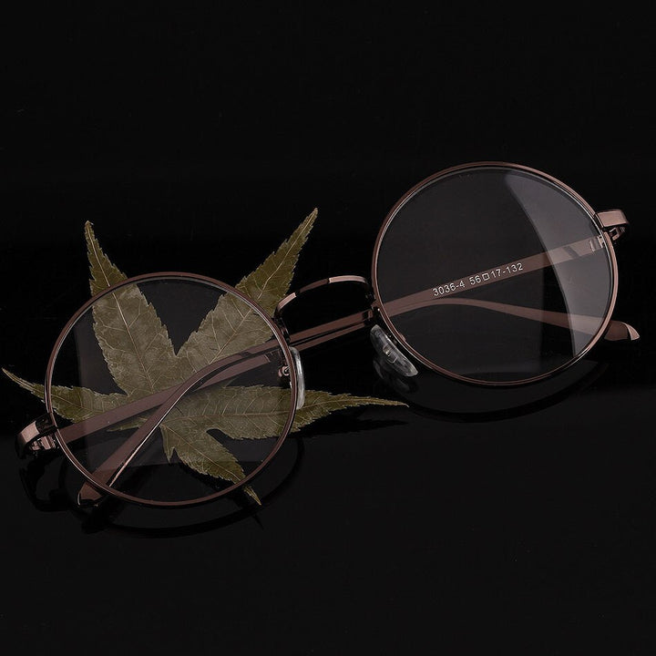 Unisex Eyeglasses Round Metal Rack Alloy 3036 Frame Brightzone   