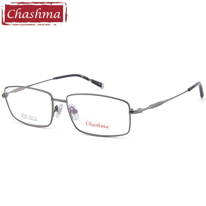 Chashma Ottica Men's Full Rim Square Titanium Eyeglasses Ch6638 Full Rim Chashma Ottica Gray  