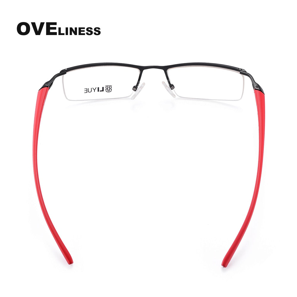 Oveliness Men's Semi Rim Square Alloy Eyeglasses 8199 Semi Rim Oveliness   