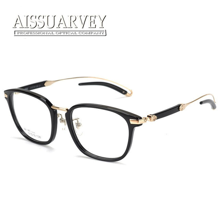 Aissuarvey Unisex Full Rim Acetate Frame Eyeglasses As1092 Full Rim Aissuarvey Eyeglasses Black  