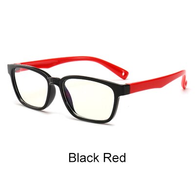 Ralferty Kids Square Eyeglasses Anti-blue Light TR90 Flexible M8140 Anti Blue Ralferty Black Red  