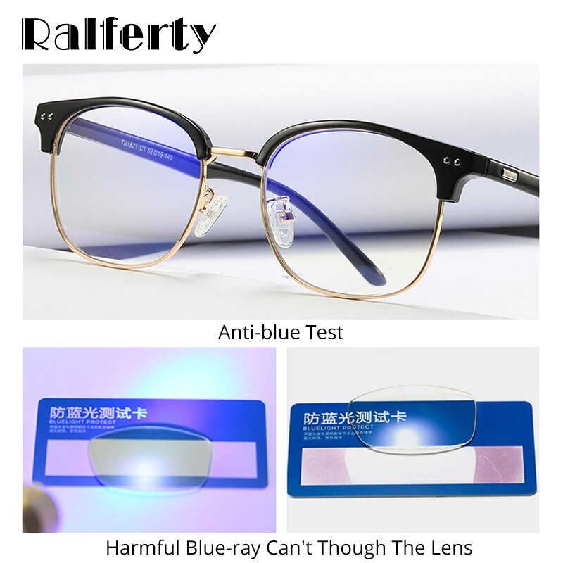 Ralferty Women's Eyeglasses Anti Blue Light Ultra-light TR90 D1821 Anti Blue Ralferty   