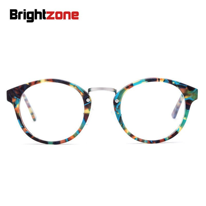 Brightzone Unisex Full Rim Round Acetate Eyeglasses 6507 Full Rim Brightzone   