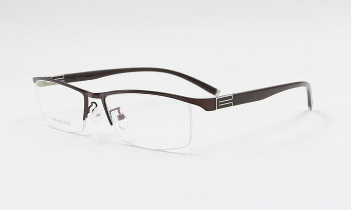 Men's Titanium Alloy Front Rim Eyeglasses Half Frame P9963 Frame Bclear Auburn  