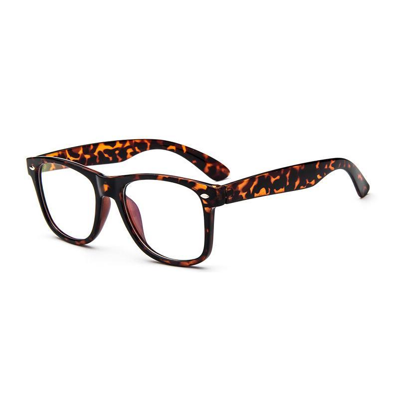 Unisex Eyeglasses Big Frame Sivet PC Acetate Frame Brightzone brown leopard  
