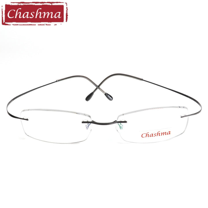 Chashma Ottica Unisex Rimless Rectangle Titanium Eyeglasses 6074 Rimless Chashma Ottica   