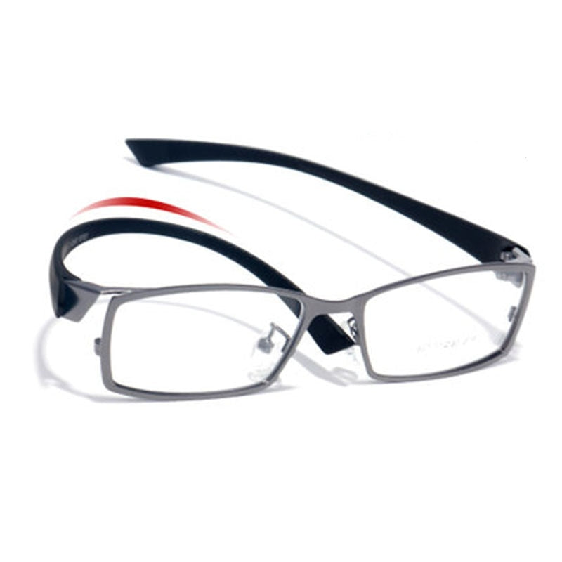 Men's Full Rim Alloy Frame Flexible Temple Eyeglasses N1976 Full Rim Bclear   