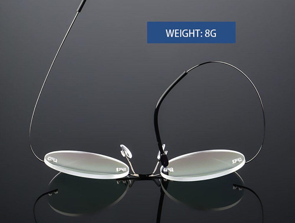 Aissuarvey Unisex Round Rimless Titanium Alloy Frame Eyeglasses Rimless Aissuarvey Eyeglasses   