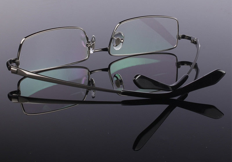 Hotochki Men's Full Rim Rectangular Titanium Frame Eyeglasses 2256 Full Rim Hotochki   