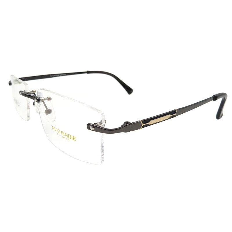 Men's Eyeglasses Titanium Alloy Rimless S8313 Rimless Gmei Optical gray  