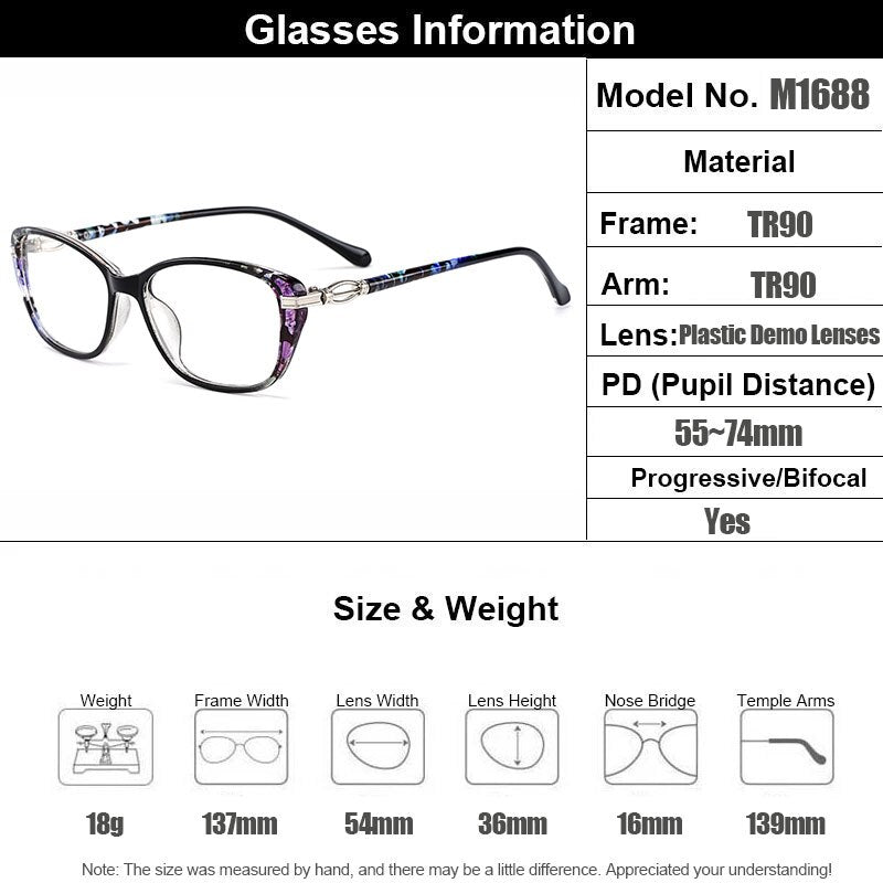 Women's Eyeglasses Ultra-Light Plastic Tr90 M1688 Frame Gmei Optical   
