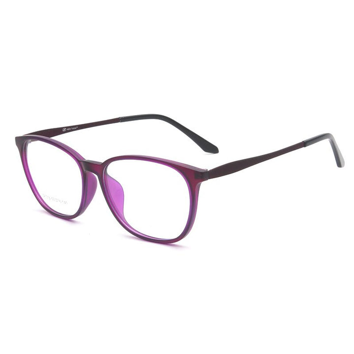 Reven Jate S1016 Acetate Full Rim Flexible Eyeglasses Frame For Men And Women Eyewear Frame Spectacles Full Rim Reven Jate Purple  