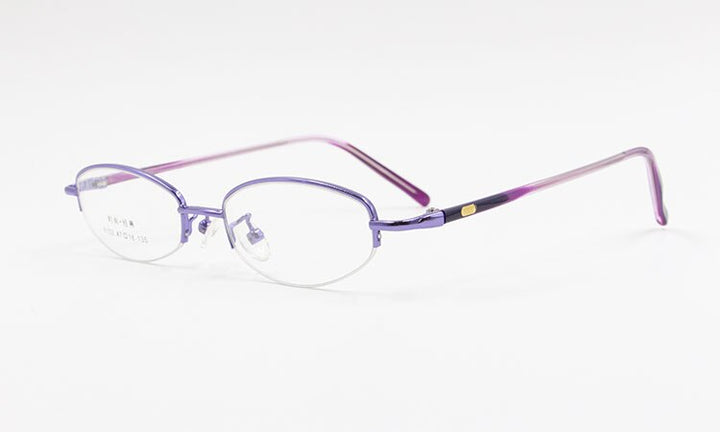 Women's Alloy Frame Semi Rim Eyeglasses 8102 Semi Rim Bclear   