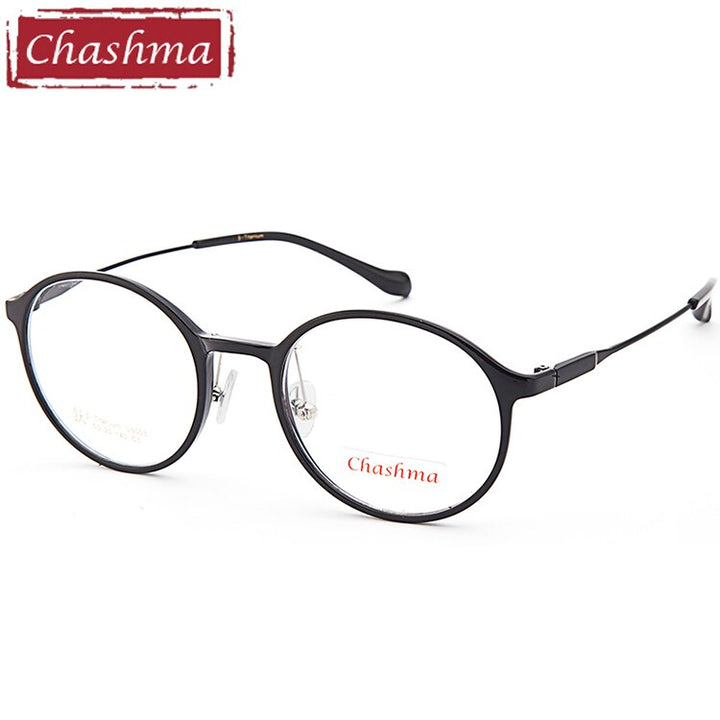 Unisex Eyeglasses B Titanium Ultem Round 5003 Frame Chashma Black  