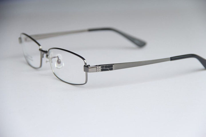 Chashma Ottica Men's Full Rim Rectangle Titanium Eyeglasses 8835 Full Rim Chashma Ottica gray  