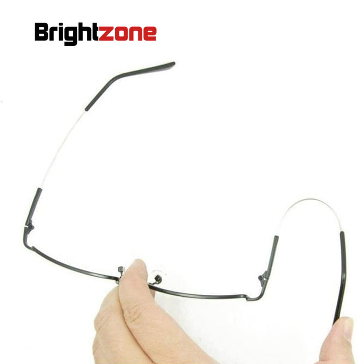 Brightzone Unisex Square Eyeglasses Semi Rim Alloy B8519 Semi Rim Brightzone   