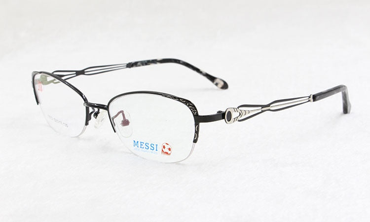 Women's Eyeglasses Cat Eye Style Metal Alloy Half Frame1012 Frame Bclear   