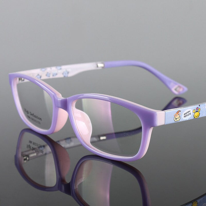 Chashma Ottica Children's Unisex Full Rim Square Tr 90 Titanium Eyeglasses 5686 Full Rim Chashma Ottica purple  