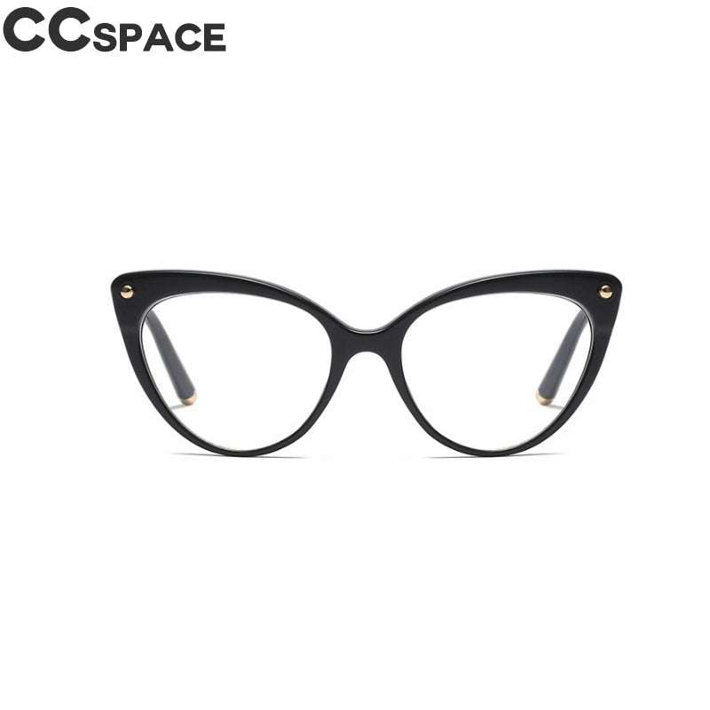 CCSpace Women's Full Rim Cat Eye Tr 90 Resin Frame Eyeglasses 45639 Full Rim CCspace C1 bright black  
