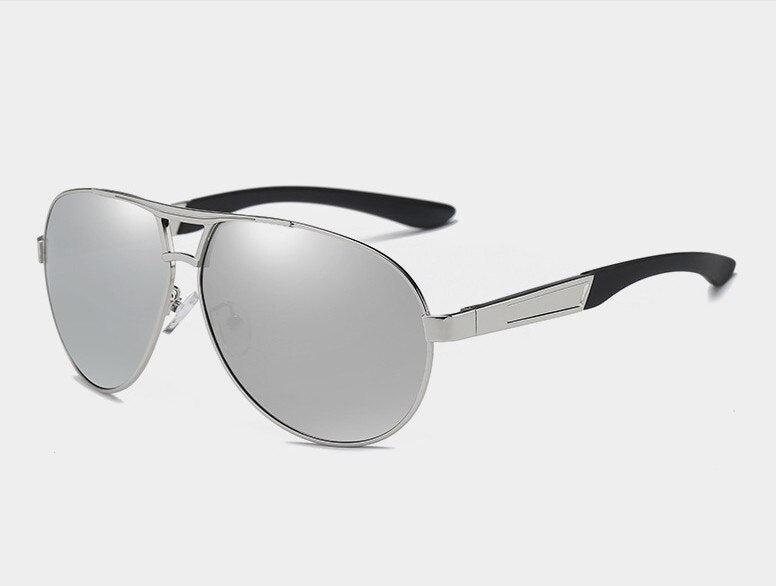 Men's Sunglasses Polarized Frame Alloy Tac P8013 Sunglasses Brightzone Silver Silver  