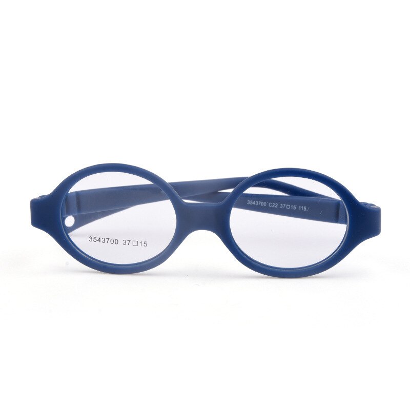 Unisex Children's Round Eyeglasses Plastic Titanium Frame 3543700 Frame Brightzone C22 deep blue  