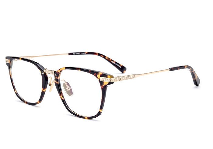 Unisex Eyeglasses Pure Titanium Frame 068 Frame Brightzone Leopard Gold  