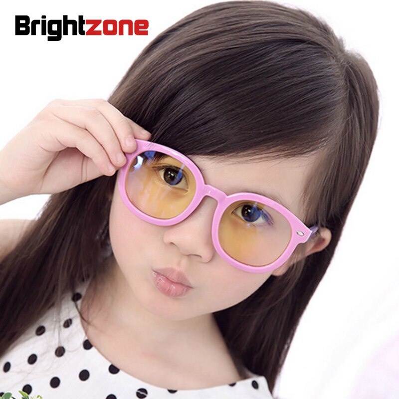 Children's Unisex Anti Blue Light Eyeglasses Candy Color Round Plastic Frame Anti Blue Brightzone   