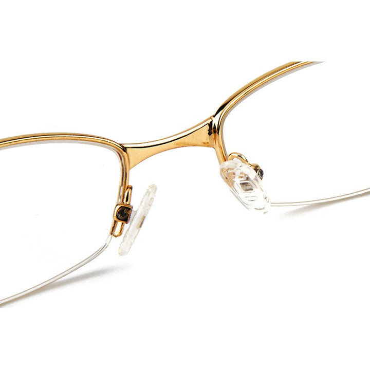 Women's Eyeglasses Rectangular Half-Rim Alloy T8039 Frame Gmei Optical   