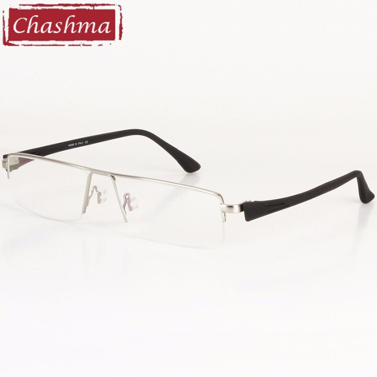 Men's Eyeglasses Big Frame Titanium Alloy TR90 8157 Frame Chashma Silver  