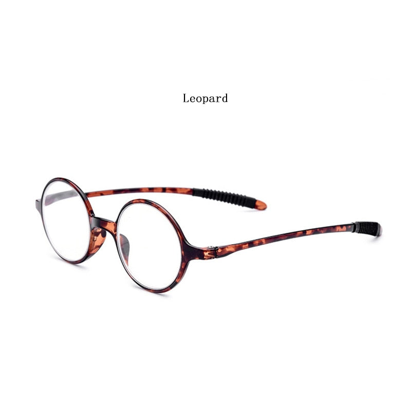 Hdcrafter Unisex Full Rim Round Acetate Frame Presbyopia Reading Glasses 236 Reading Glasses Hdcrafter Eyeglasses +100 Leopard 