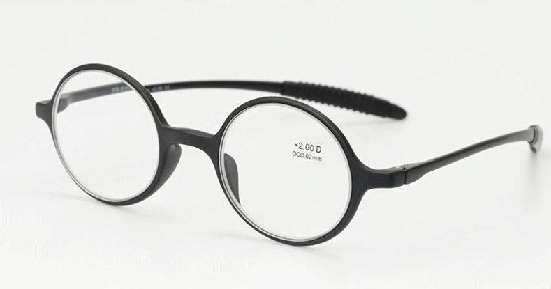 Unisex TR90 Round Resin Frame Reading Glasses 1748 Reading Glasses Brightzone +100 Black 