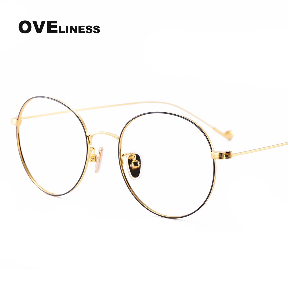 Oveliness Women's Full Rim Round Alloy Eyeglasses 2681 Full Rim Oveliness black gold  