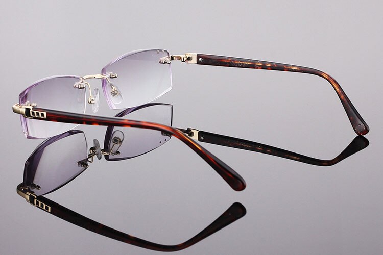 Men's Reading Glasses Rimless Cr39 Alloy +1.0 To +4.0 W02 Reading Glasses Bclear   
