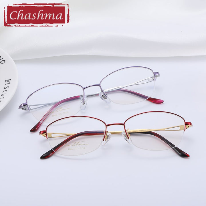Women's Eyeglasses Pure Titanium 0662 Frame Chashma   
