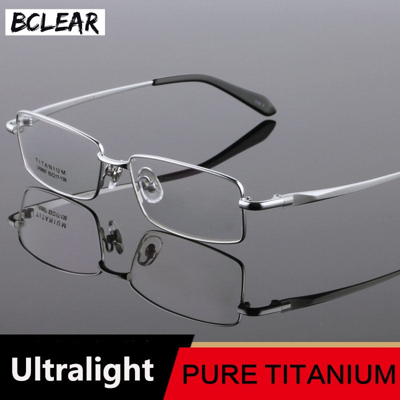 Bclear Men's Titanium Frame Full Rim Eyeglasses Lr9867 Full Rim Bclear   
