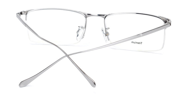 Hotony Men's Semi Rim Square Titanium Frame Eyeglasses S8803 Semi Rim Hotony   