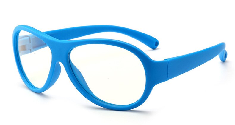 Unisex Children's Round Anti Blue Light Eyeglasses Silica Gel Frame Anti Blue Brightzone Blue  