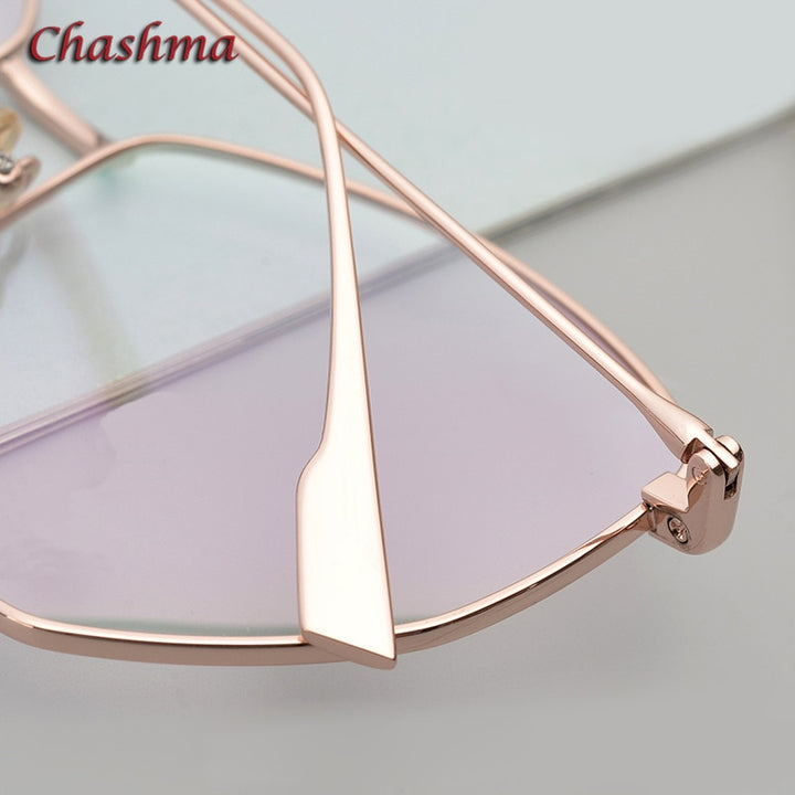 Chashma Ochki Women's Full Rim Irregular Octagon Titanium Eyeglasses 8302 Full Rim Chashma Ochki   