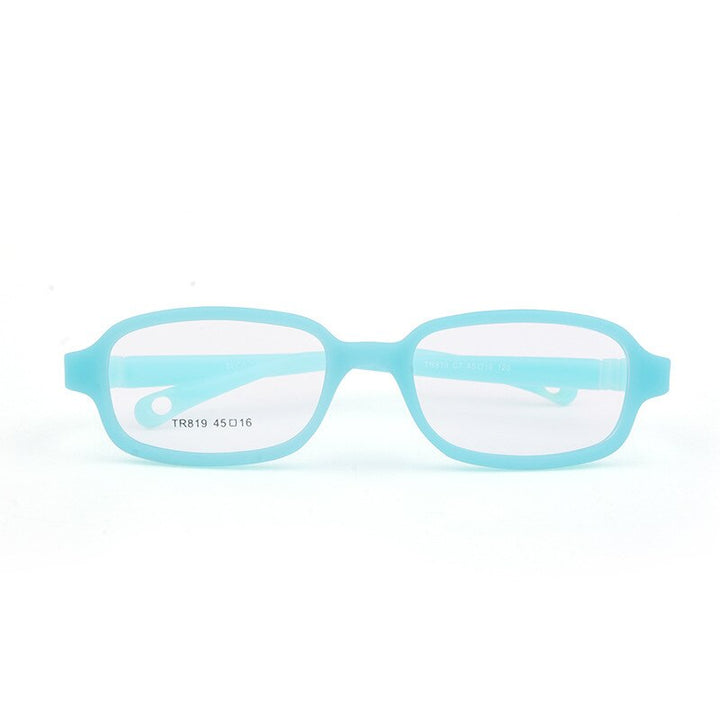 Unisex Children's Rectangular Round Eyeglasses Tr819-4516 Frame Brightzone C7 cyan  