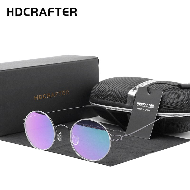 Hdcrafter Unisex Full Rim Round Screwless Titanium Frame Eyeglasses 28607 Full Rim Hdcrafter Eyeglasses   