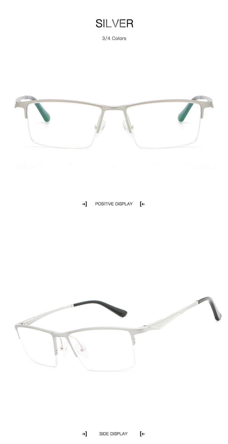 Hdcrafter Unisex Semi Rim Titanium Rectangular Square Frame Eyeglasses Lp6265 Semi Rim Hdcrafter Eyeglasses   