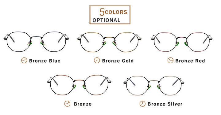 Oveliness Unisex Full Rim Round Alloy Eyeglasses 6170 Full Rim Oveliness   