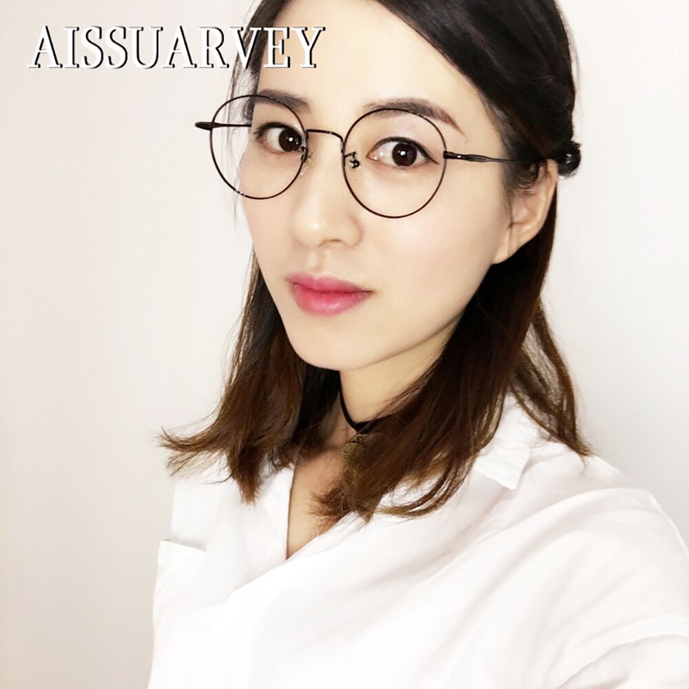Aissuarvey Unisex Round Full Rim Titanium Frame Eyeglasses As116401 Full Rim Aissuarvey Eyeglasses   